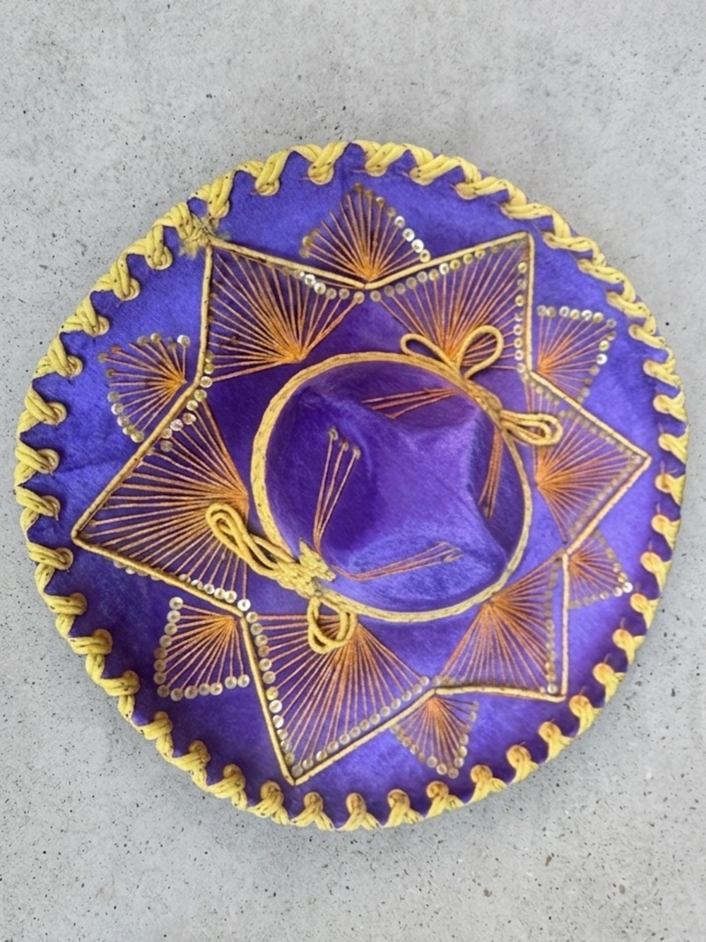 Mexican sombrero hat purple & gold